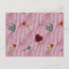 鍵から私のハートバレンタイン シーズンポストカード