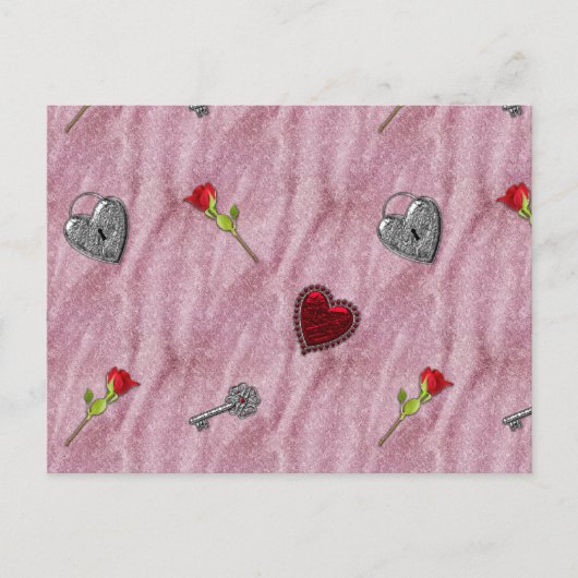 鍵から私のハートバレンタイン シーズンポストカード (正面)