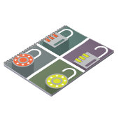 鍵が開く締まる南京錠 ノートブック (左側)