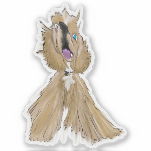 鍵とバナナ、ミニチュアのコッカースパニエル犬5 シール (正面)