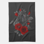 鍵とバラ キッチンタオル (縦)