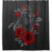 鍵とバラ シャワーカーテン (正面)