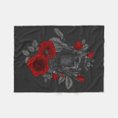 鍵とバラ フリースブランケット (正面(横))