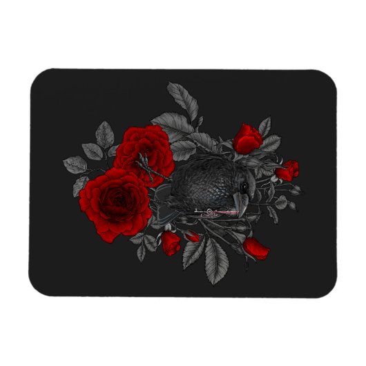 鍵とバラ マグネット (横)