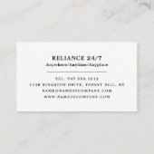 鍵と南京錠、ロックスミス・ビジネス・カード 名刺 (裏面)