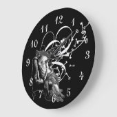 鍵と妖精の翼 ラージ壁時計 (傾斜)
