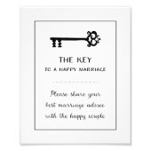 鍵と幸せ結婚結婚のサイン写真プリント フォトプリント (正面)