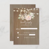 鍵と愛のロックの結婚式出欠確認 出欠カード (正面/裏面)