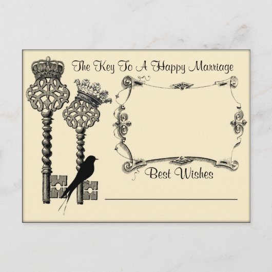 鍵と結婚アドバイス日付はがきを保存 アドバイスカード (正面)