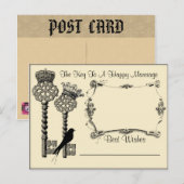 鍵と結婚アドバイス日付はがきを保存 アドバイスカード (正面/裏面)