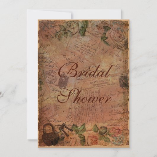 鍵と鍵のヴィンテージ招待状 招待状 (正面)