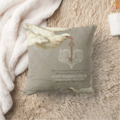 鍵に私のハートの鳩スワールフローリッシュグレーコラージュ クッション (ブランケット)