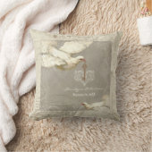 鍵に私のハートの鳩スワールフローリッシュグレーコラージュ クッション (ブランケット)