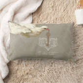 鍵に私のハートの鳩スワールフローリッシュグレーコラージュ ランバークッション (ブランケット)