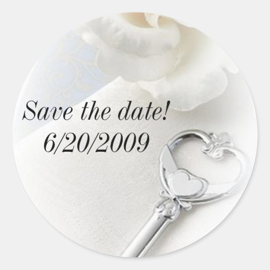 鍵のハート ラウンドシール (正面)