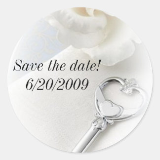 鍵のハート ラウンドシール