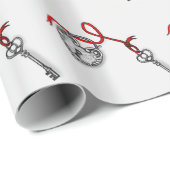 鍵のハート ラッピングペーパー (ロールコーナー)