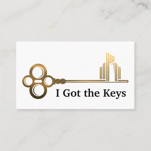 鍵のロゴ | 金ゴールド 名刺 (正面)