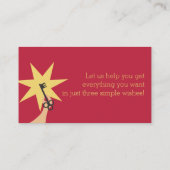 鍵の相談の解決を持つ魔法のカーペットの魔神 名刺 (裏面)