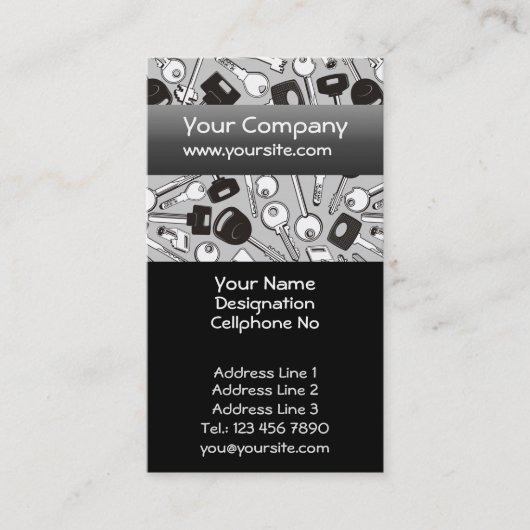 鍵の背景 縦 名刺 (正面)