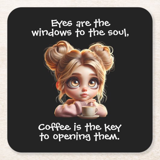 鍵はコーヒー スクエアペーパーコースター (正面)