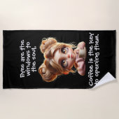 鍵はコーヒー ビーチタオル (正面)