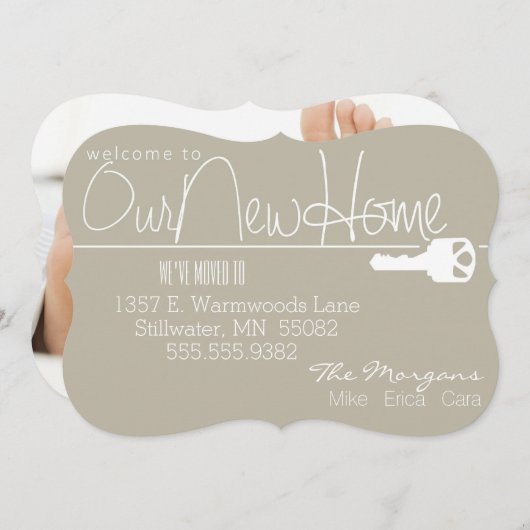 鍵は私達の新しい家にここにあります 案内状 (正面/裏面)