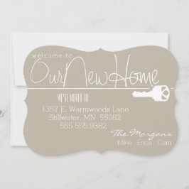 鍵は私達の新しい家にここにあります 案内状