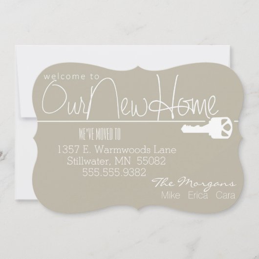 鍵は私達の新しい家にここにあります 案内状 (正面)