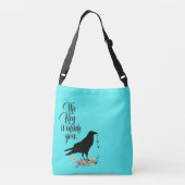 鍵はInside You - Raven and Flowersティール（緑がかった色） クロスボディバッグ (裏面)