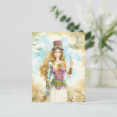 「鍵よ」、スティームパンクの女の子。 ポストカード (スタンド正面)