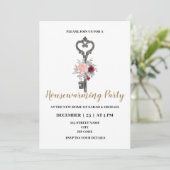 鍵をテーマにした引っ越し祝いパーティーパーティー 招待状 (スタンド正面)