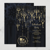 鍵を吊るす 殺人ミステリー オーダーメイド 招待状 (正面/裏面)