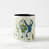 鍵を描写する風刺的な漫画 ツートーンマグカップ (中央)