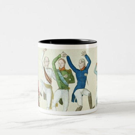 鍵を描写する風刺的な漫画 ツートーンマグカップ (中央)