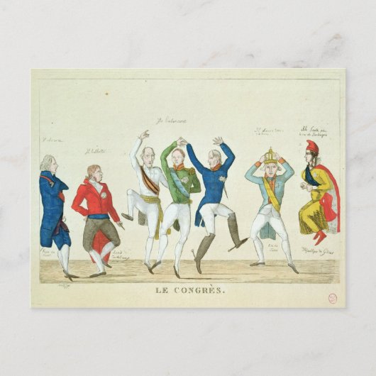 鍵を描写する風刺的な漫画 ポストカード (正面)