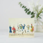 鍵を描写する風刺的な漫画 ポストカード (スタンド正面)