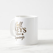 鍵を新しい始めに売る | カスタム不動産仲介業者 コーヒーマグカップ (正面左)