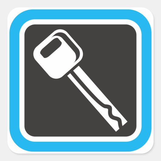 鍵アイコン スクエアシール (正面)