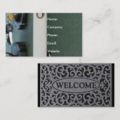 鍵インドアグレーウェルカムマットエステート実在イン 名刺 (正面/裏面)