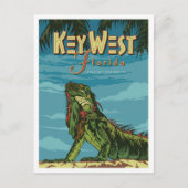 鍵ウェストフロリダアートヴィンテージトラベルイラストレーション ポストカード (正面)