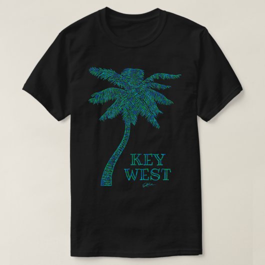 鍵ウェストフロリダパームツリー Tシャツ (デザイン正面)