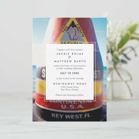 鍵ウェストフロリダビーチ結婚式 招待状 (スタンド正面)