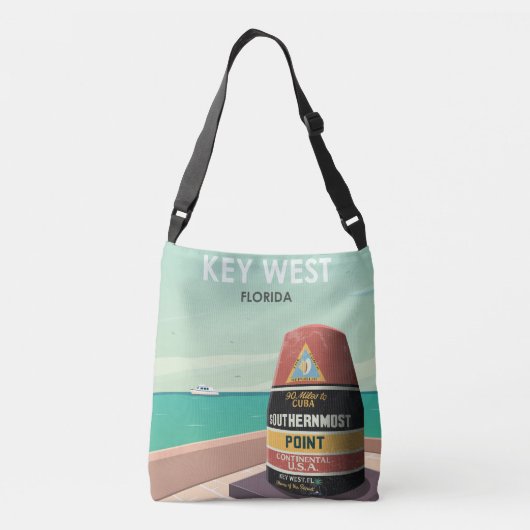 鍵ウェストフロリダマイルゼロヴィンテージトラベル クロスボディバッグ (裏面)
