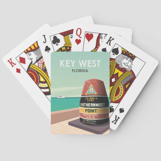 鍵ウェストフロリダマイルゼロヴィンテージトラベル トランプ (裏面)
