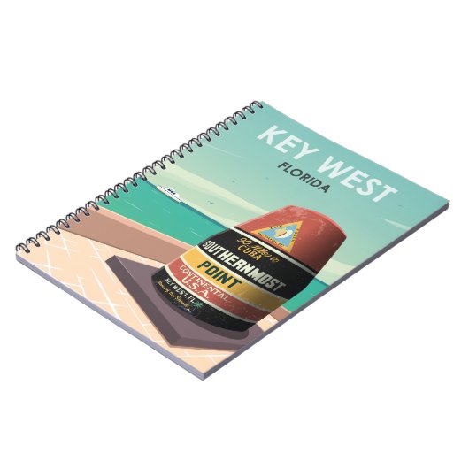 鍵ウェストフロリダマイルゼロヴィンテージトラベル ノートブック (左側)