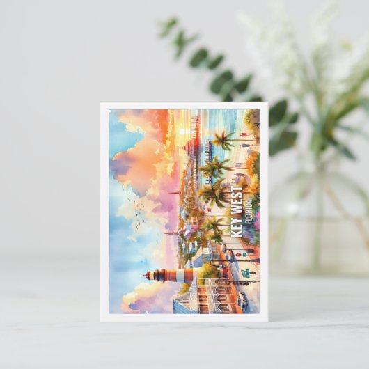 鍵ウェストフロリダUSA有名な場所の水色 ポストカード (スタンド正面)