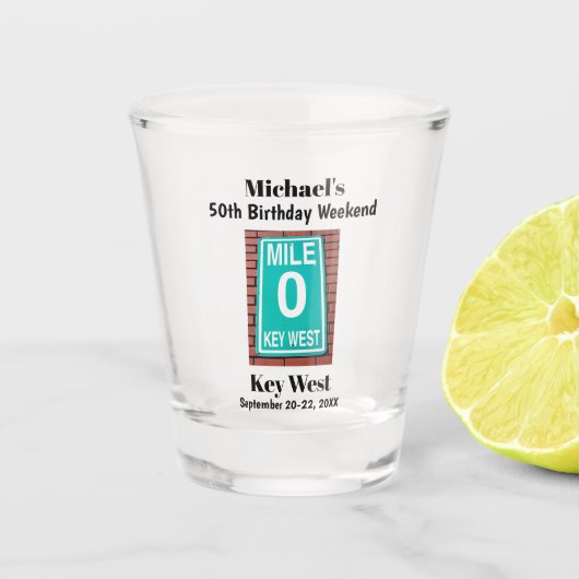 鍵ウェストマイルストーンバースデーパーティー週末旅行 ショットグラス (正面)