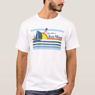 鍵ウェスト – ビーチレトロ70S 80Sアイランド帆船 Tシャツ