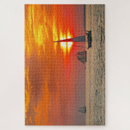 鍵ウェスト、フロリダ、サンセットで帆船 ジグソーパズル